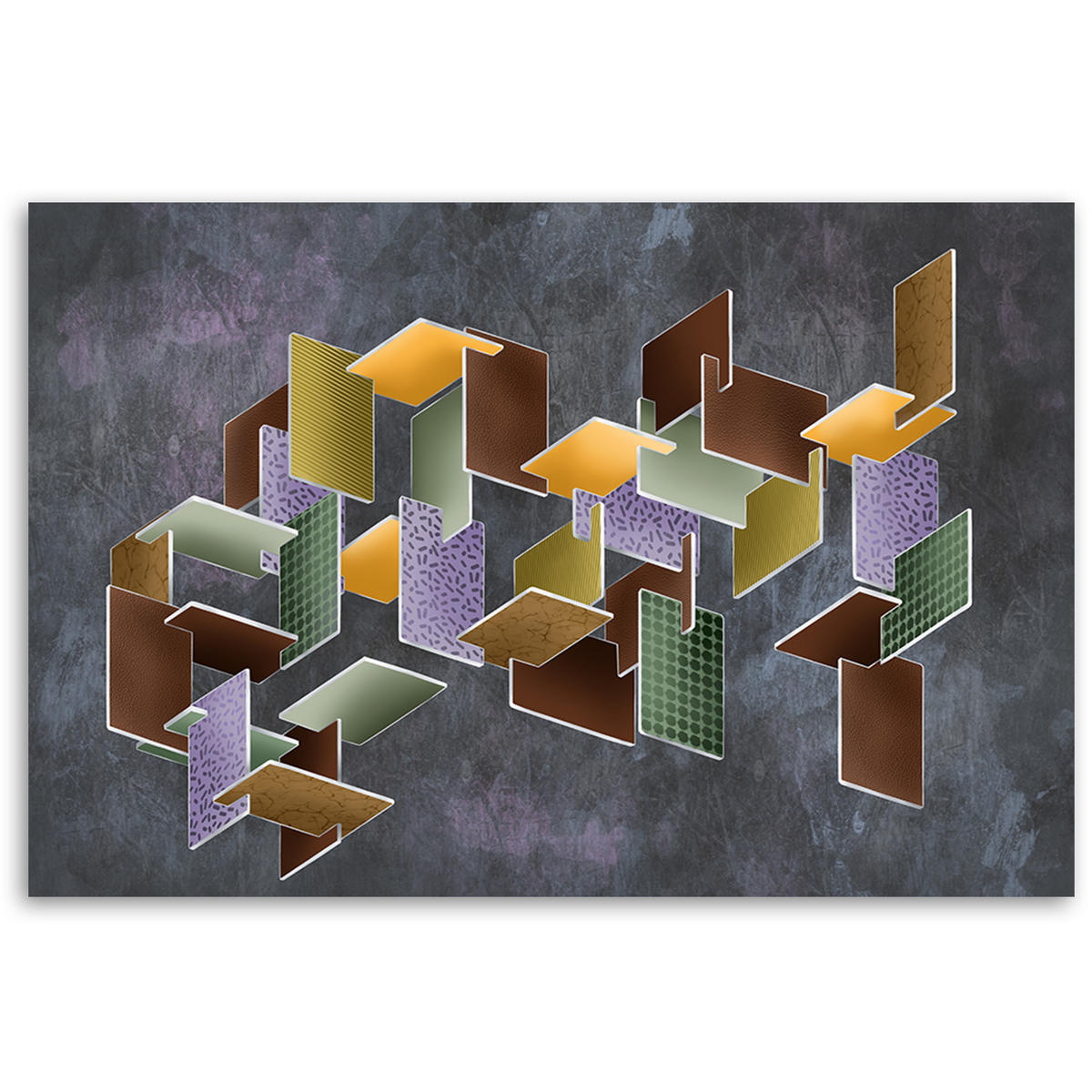 WANDBILD 3d rätsel - Schwarz, Textil (60/40cm) - Feeby