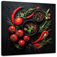 LEINWANDBILD Essen & Trinken 40x40cm - Rot, Textil (40/40cm) - Feeby