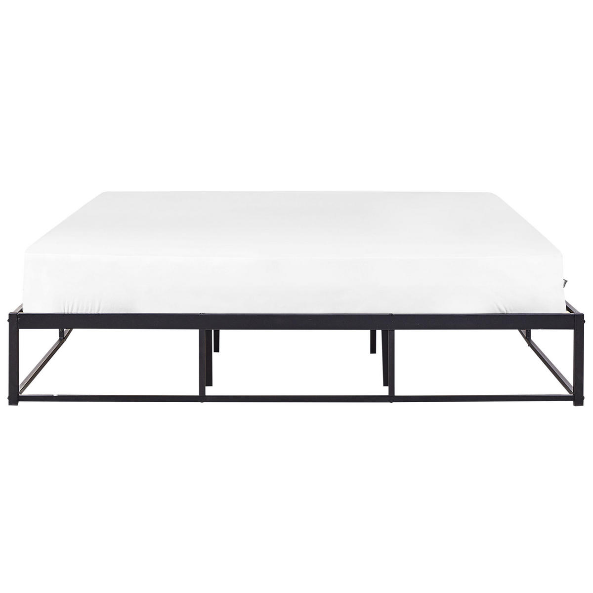 BETT mit Lattenrost 180x200 cm Schwarz Viry - Schwarz, Metall (180/200cm) - Beliani
