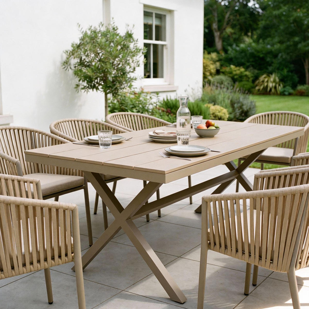 GARTENTISCH ISOLA greige - Greige, Metall (100/180/76cm) - IDIMEX