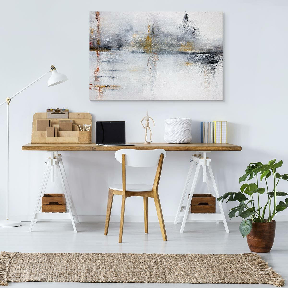 LEINWANDBILD Abstraktion Moderne Muster 40/30 cm - Rot/Schwarz, Textil (40/30cm) - Muralo