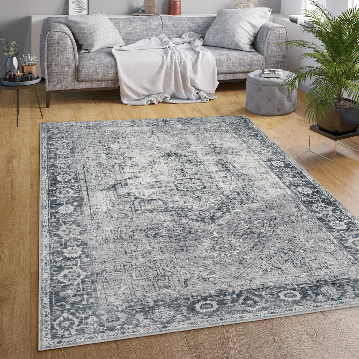 KURZFLORTEPPICH 80/150 cm Lyon 333 - Grau, Textil (80/150cm) - Paco Home