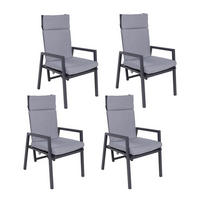 GARTENSTUHL 4er Set Jule Gartenstühle - Schwarz, Kunststoff (55/103/70cm) - DELUKE