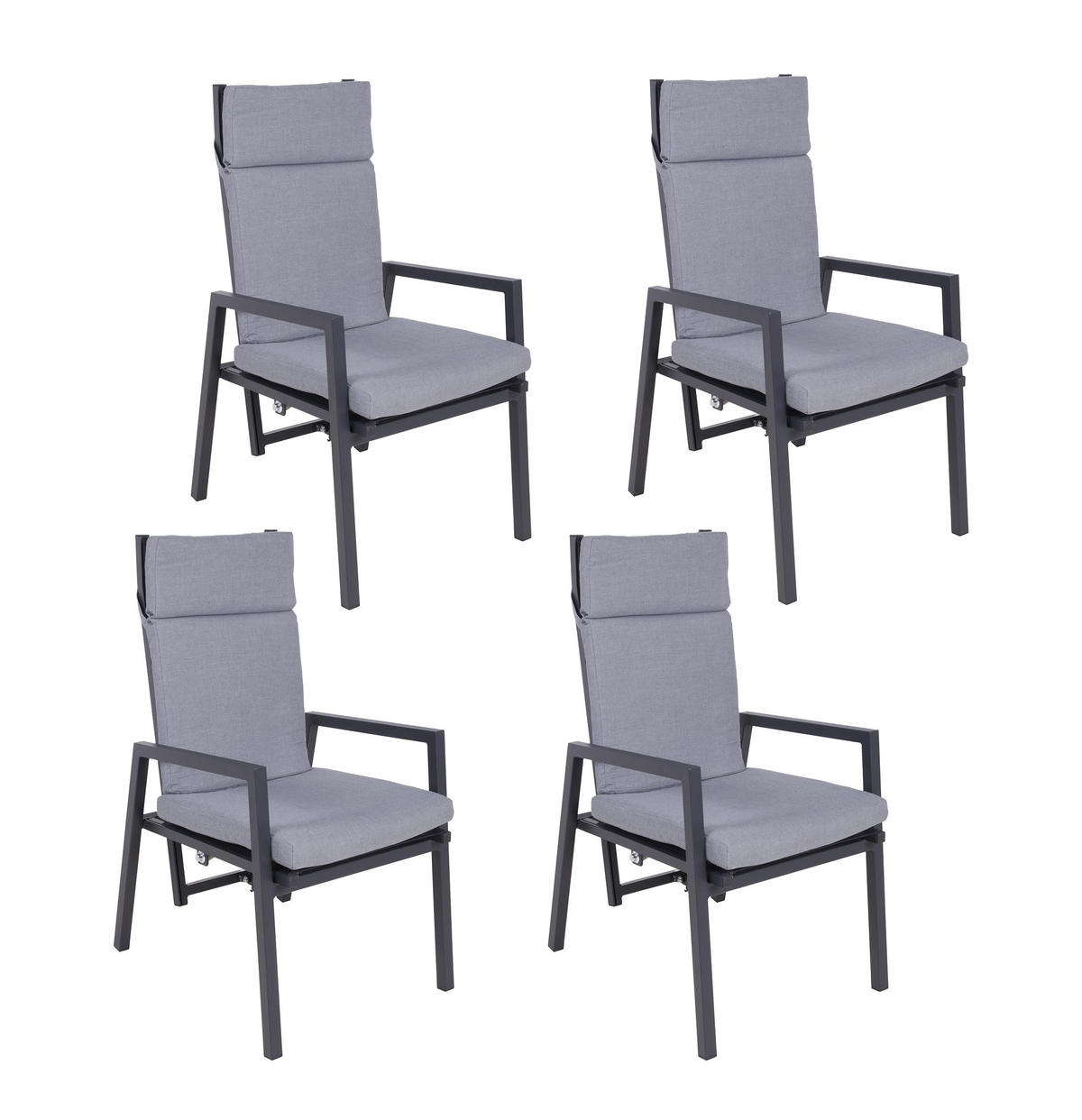 GARTENSTUHL 4er Set Jule Gartenstühle - Schwarz, Kunststoff (55/103/70cm) - DELUKE