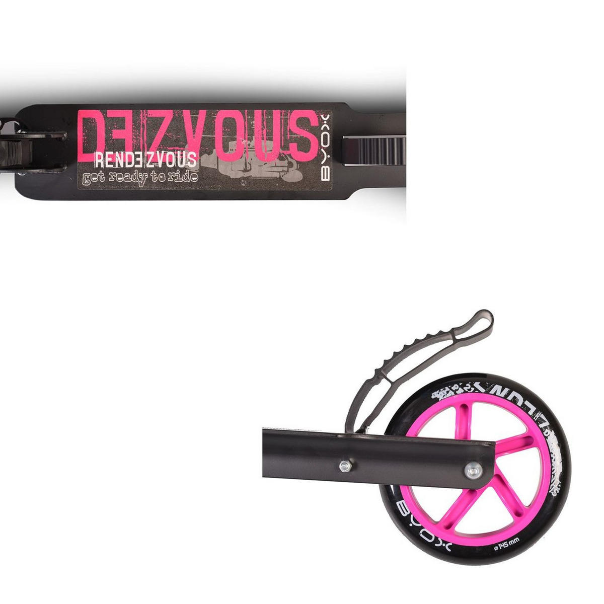 KINDERROLLER Rendevous pink Höhe einstellbar, klappbar, PU-Räder, ABEC-7 - Rosa, Metall (90/31.5/74cm)