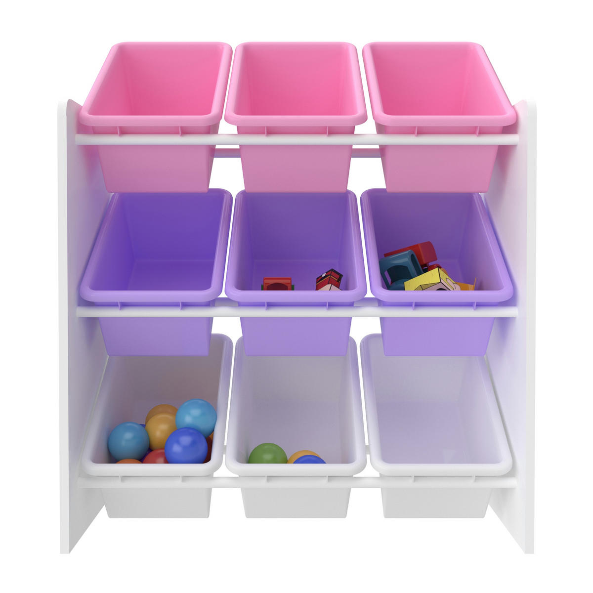 KINDERREGAL Muxía - Lila/Weiß, Holzwerkstoff/Kunststoff (62/60/26.5cm) - [en.casa]