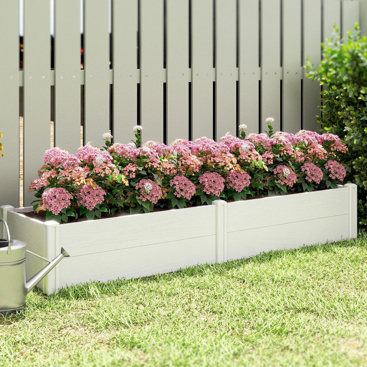 HOCHBEET Kunststoff Weiß - Weiß, Kunststoff (54/33/197cm) - Outsunny