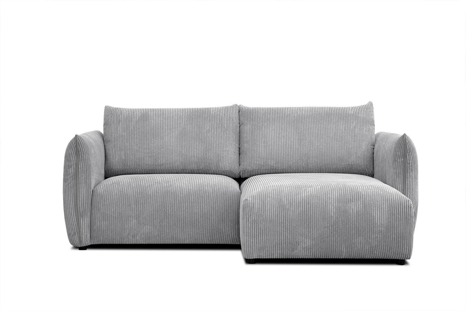 ECKSOFA TAUER 3-Sitzer, hellgrau - Hellgrau/Schwarz, Holzwerkstoff/Kunststoff (206/173cm) - Courtois Laville