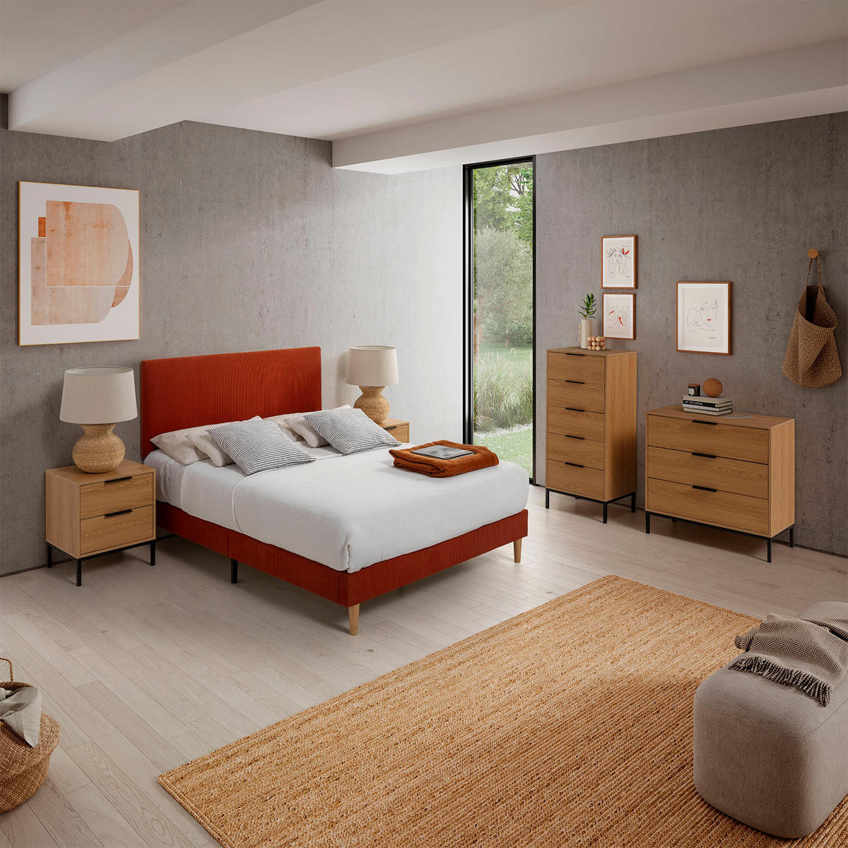 POLSTERBETT Bari 140x190 cm, Rot - Rot, Textil (190/140cm) - VS Venta-stock