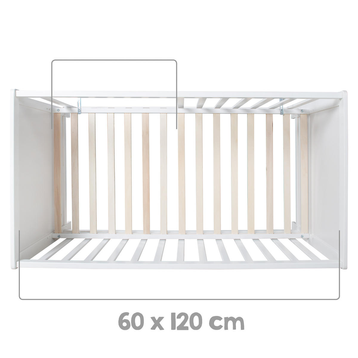 BABYBETT safe asleep 60 x 120 cm - Weiß, Holzwerkstoff (60/120cm) - Roba