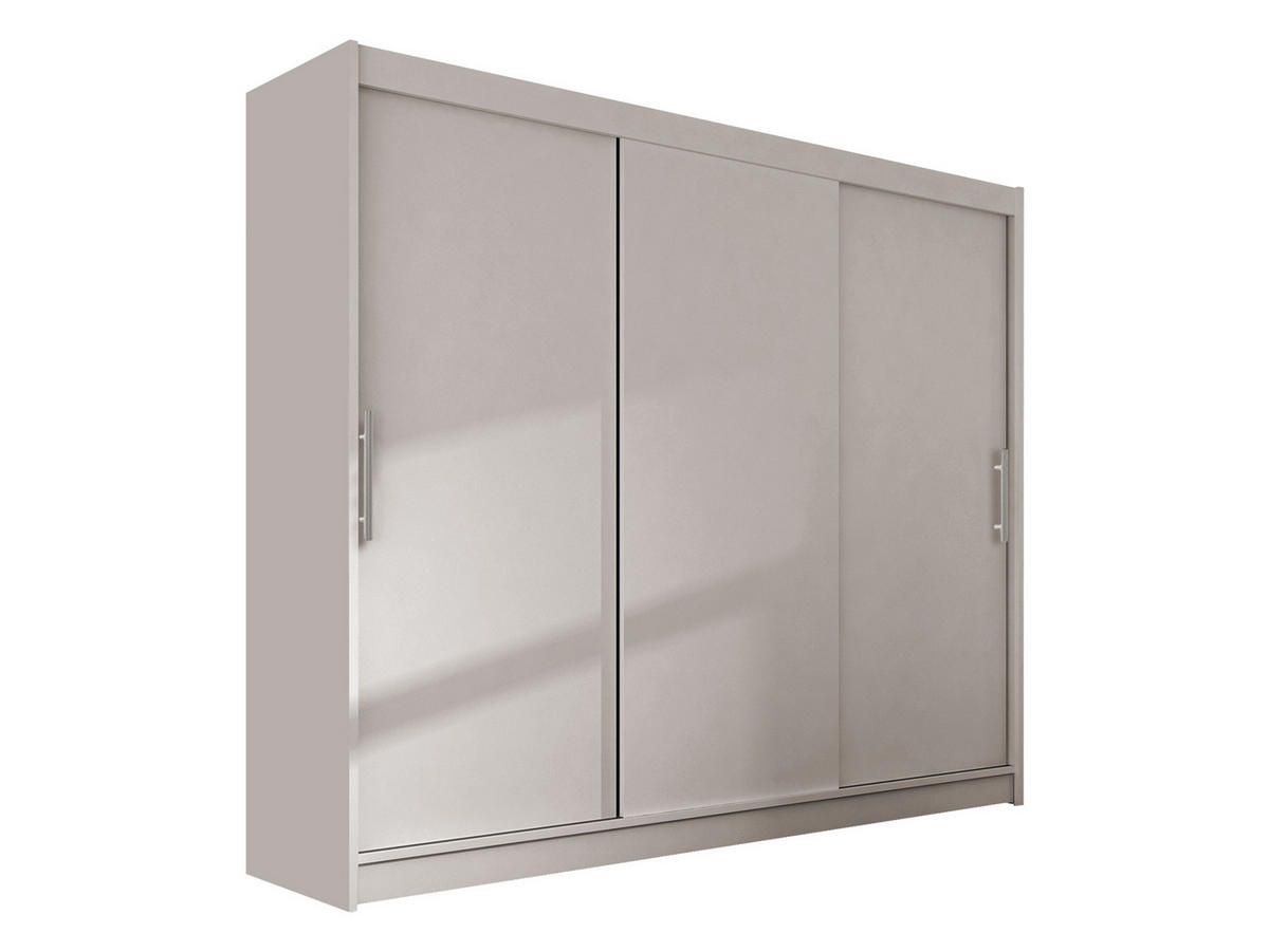 KLEIDERSCHRANK Aston II - Kaschmir/Silberfarben, Holzwerkstoff/Kunststoff (250/215/58cm) - MIRJAN24