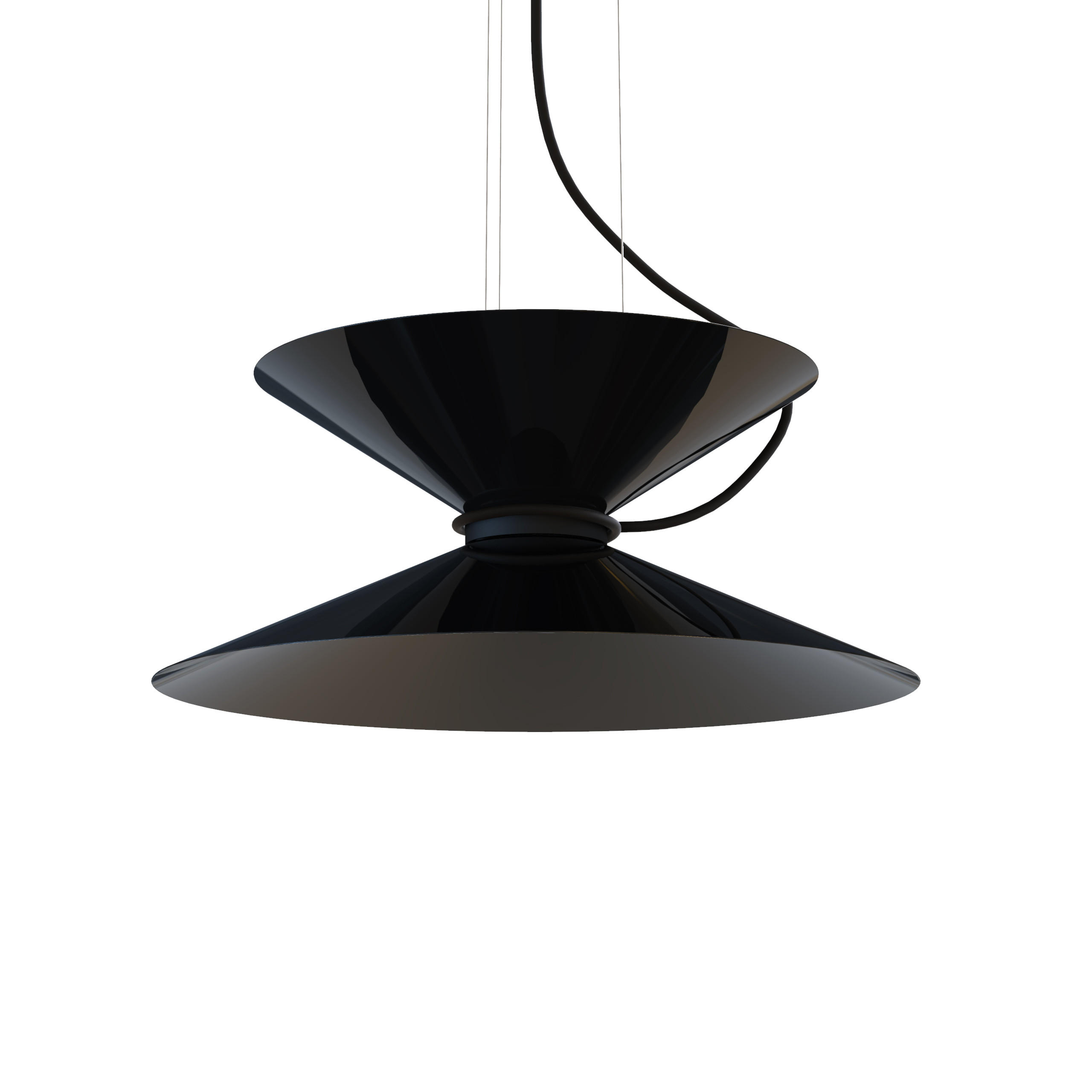 HÄNGELEUCHTE - Schwarz Hochglanz, Metall (40/40/20cm) - Lumicom