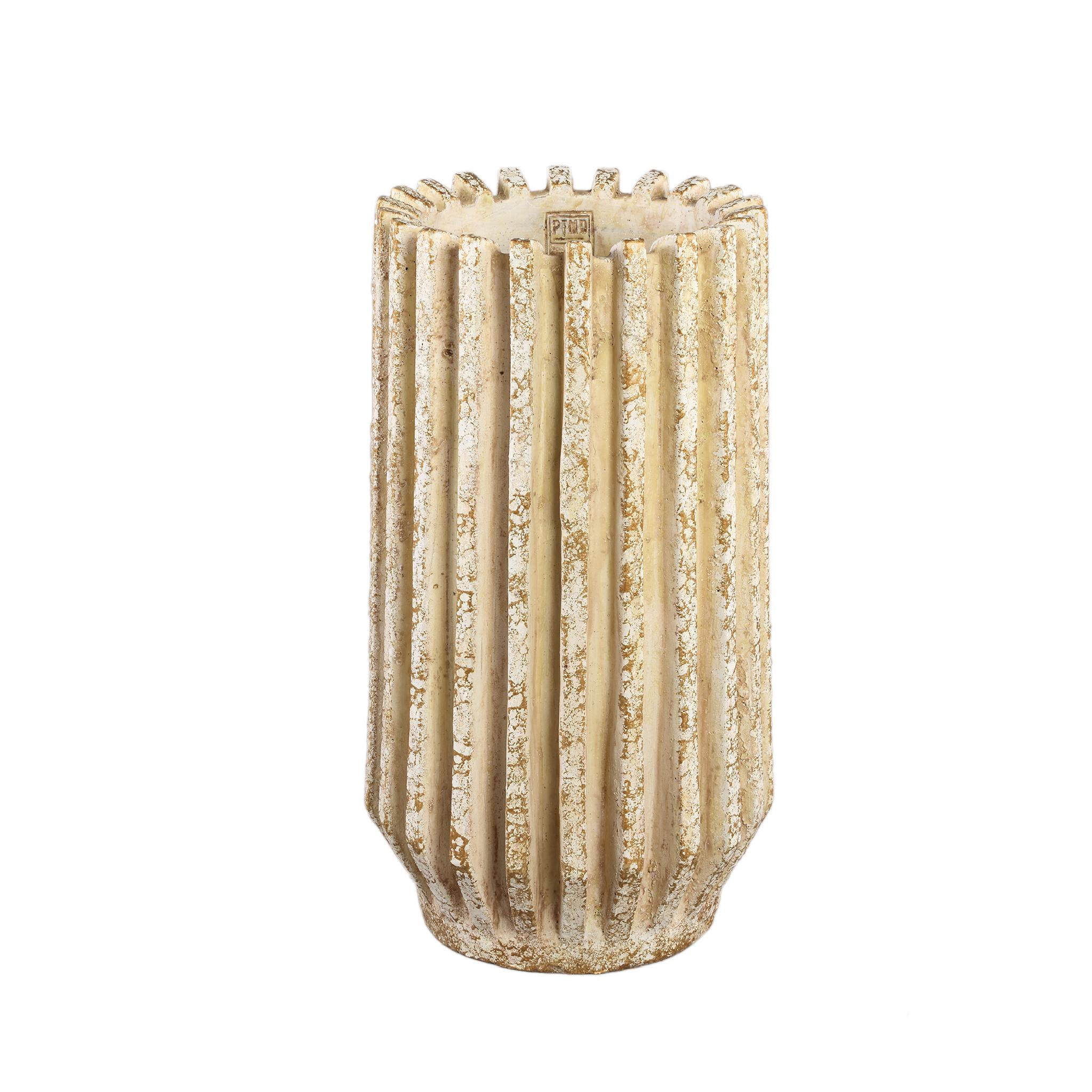 TOPF Zariya Beige 27/27/50cm - Beige, Stein (50cm) - PTMD Collection