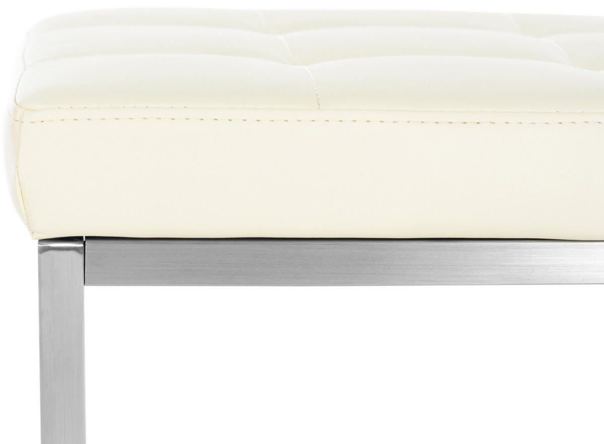 SITZHOCKER 2er Set Velan Kunstleder Creme Hocker Schlafzimmer - Creme, Leder (40/48/40cm) - DELUKE