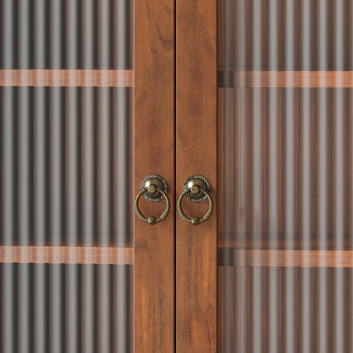 KÜCHENOBERSCHRANK 100/20/80 cm in Braun mit 4 Türen, Glasfront und herausnehmbaren Böden - Braun, Holz (100/80/20cm) - BEAOK