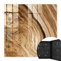 SCHLÜSSELBOX Schwarz 30x30 cm- Türöffnung nach rechts - Wellen aus Holz - Braun, Metall (30/30/5cm) - TULUP
