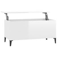 COUCHTISCH Hochglanz-Weiß 90x44,5x45 cm Holzwerkstoff - Weiß, Holzwerkstoff (90/44.5/45cm) - furnicato