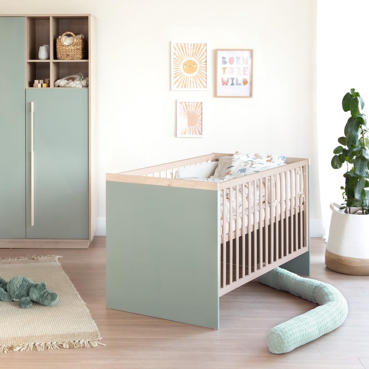 BABYZIMMER Selva 3-teilig - Grün, Holz (1/1/1cm) - Roba