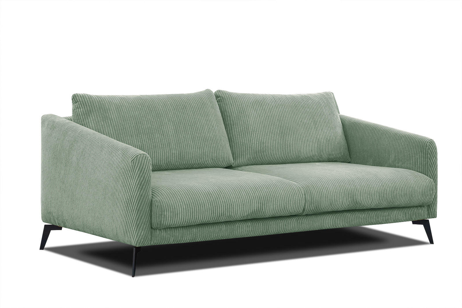 SOFA VILT 3-Sitzer, mintgrün - Schwarz/Mintgrün, Holzwerkstoff/Kunststoff (202/89/94cm) - Courtois Laville