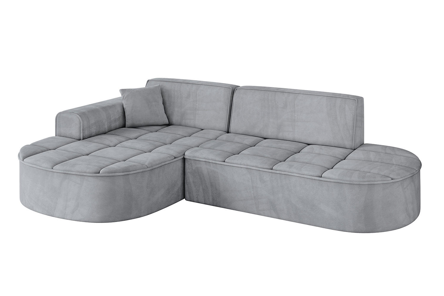 ECKSOFA Ottomane Links TARO-L1 - 243x171x79,5 cm Hellgrau - Grau, Holzwerkstoff/Textil (243/171cm) - ALTDECOR