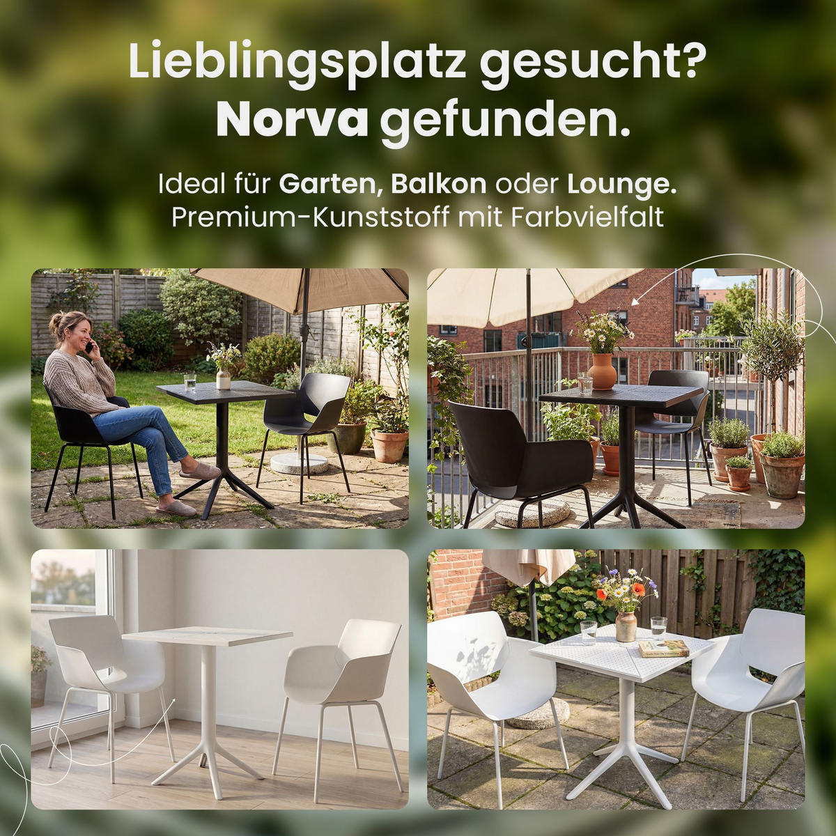 GARTENSITZGRUPPE 2 Kunststoff Weiß - Weiß, Kunststoff - CLP