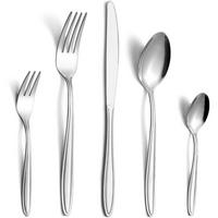 BESTECKSET 30-teilig Edelstahl Hochglanzpoliert für 6 Personen - Silberfarben, Metall