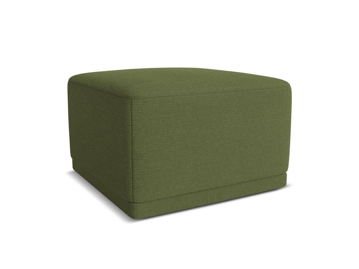 POUF Chenille Stoff Grün - Dunkelgrün/Schwarz, Kunststoff/Textil (65/40/65cm) - Makamii
