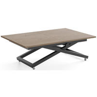 COUCHTISCH Axen höhenverstellbar ausziehbar, Eiche Braun 120-160/80/38-75 cm - Eichefarben/Schwarz, Holzwerkstoff/Metall (80/160/75cm) - WFL GROUP