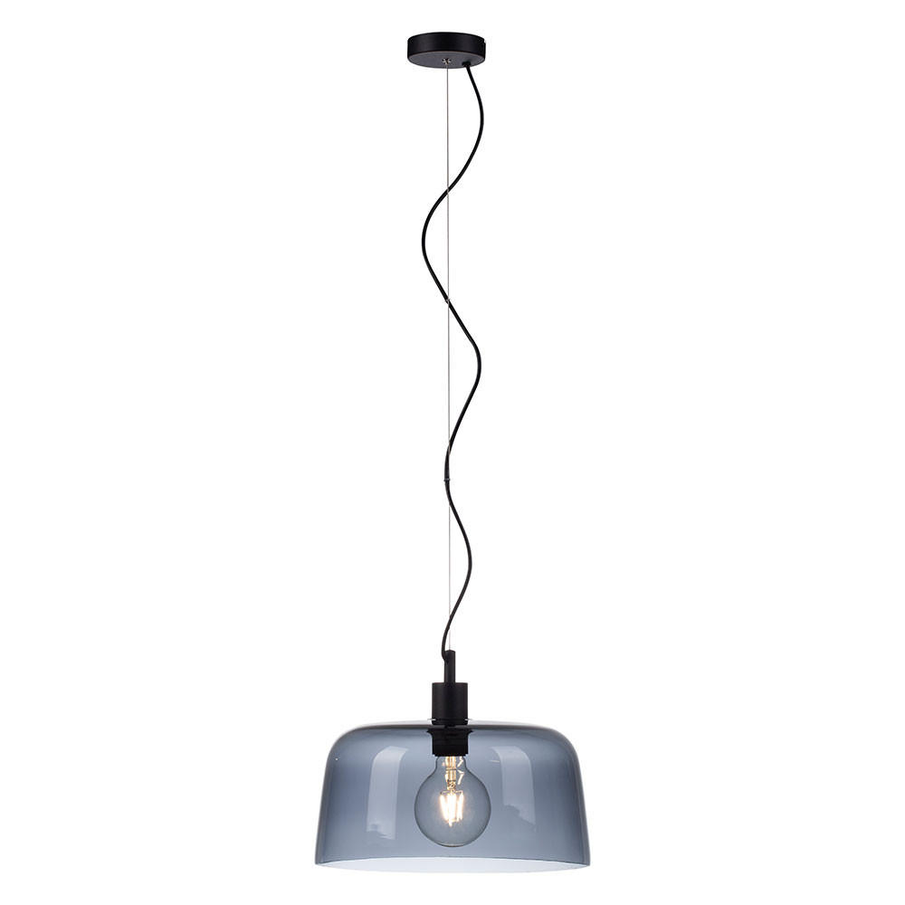 HÄNGELEUCHTE Glas Rauch Schwarz Höhenverstellbar - Schwarz, Glas (34/34/150cm)