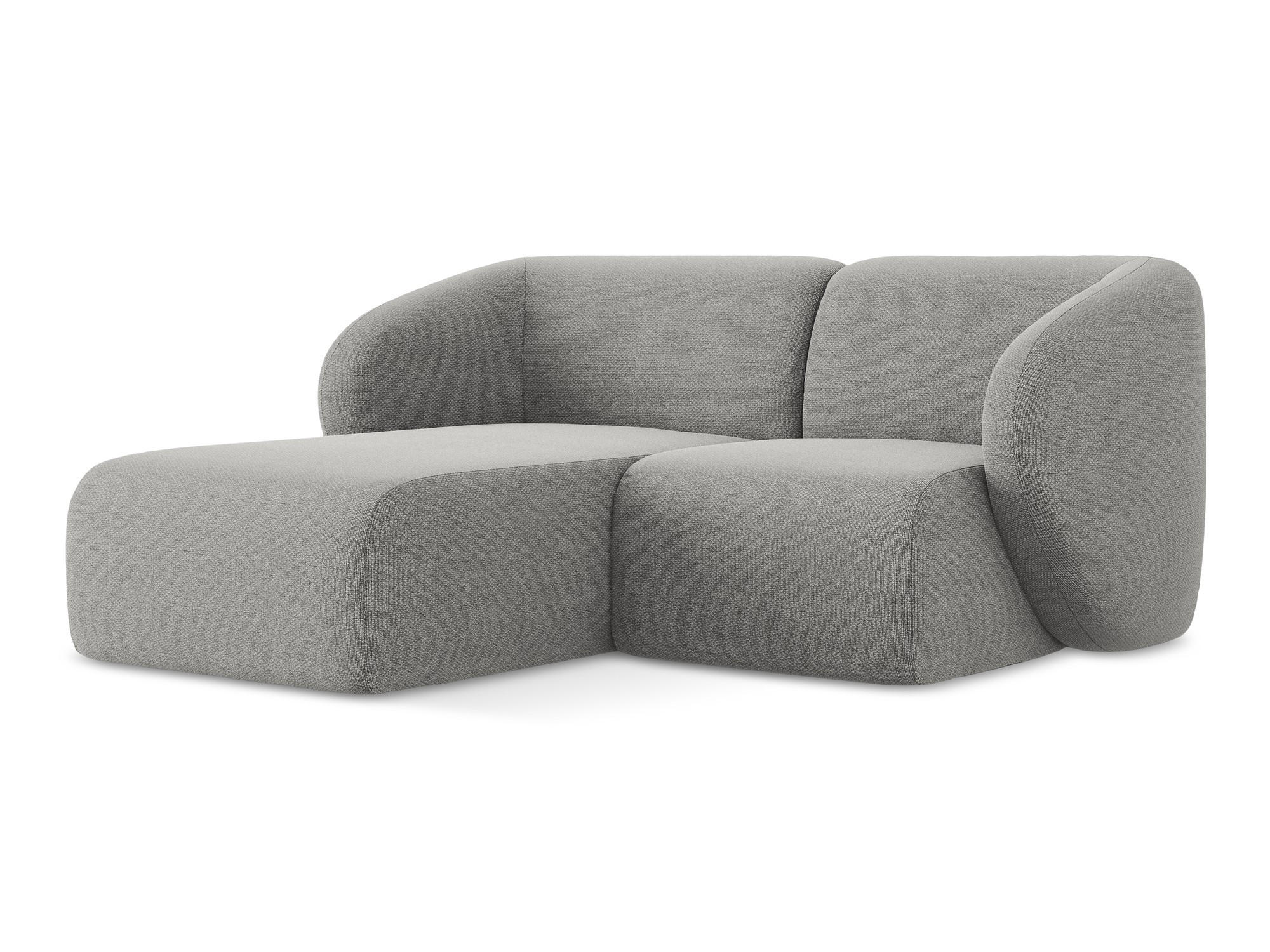 ECKSOFA Links Bouclé Stoff Grau - Hellgrau/Schwarz, Holzwerkstoff/Kunststoff (178/166cm) - Makamii