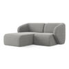 ECKSOFA Links Bouclé Stoff Grau - Hellgrau/Schwarz, Holzwerkstoff/Kunststoff (178/166cm) - Makamii