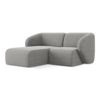 ECKSOFA Links Bouclé Stoff Grau - Hellgrau/Schwarz, Holzwerkstoff/Kunststoff (178/166cm) - Makamii