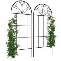 RANKGITTER DE-18323 2er-Set für Kletterpflanzen, 120 cm hoch Schwarz - Schwarz, Metall (1.1/120/51cm) - ComfortXL