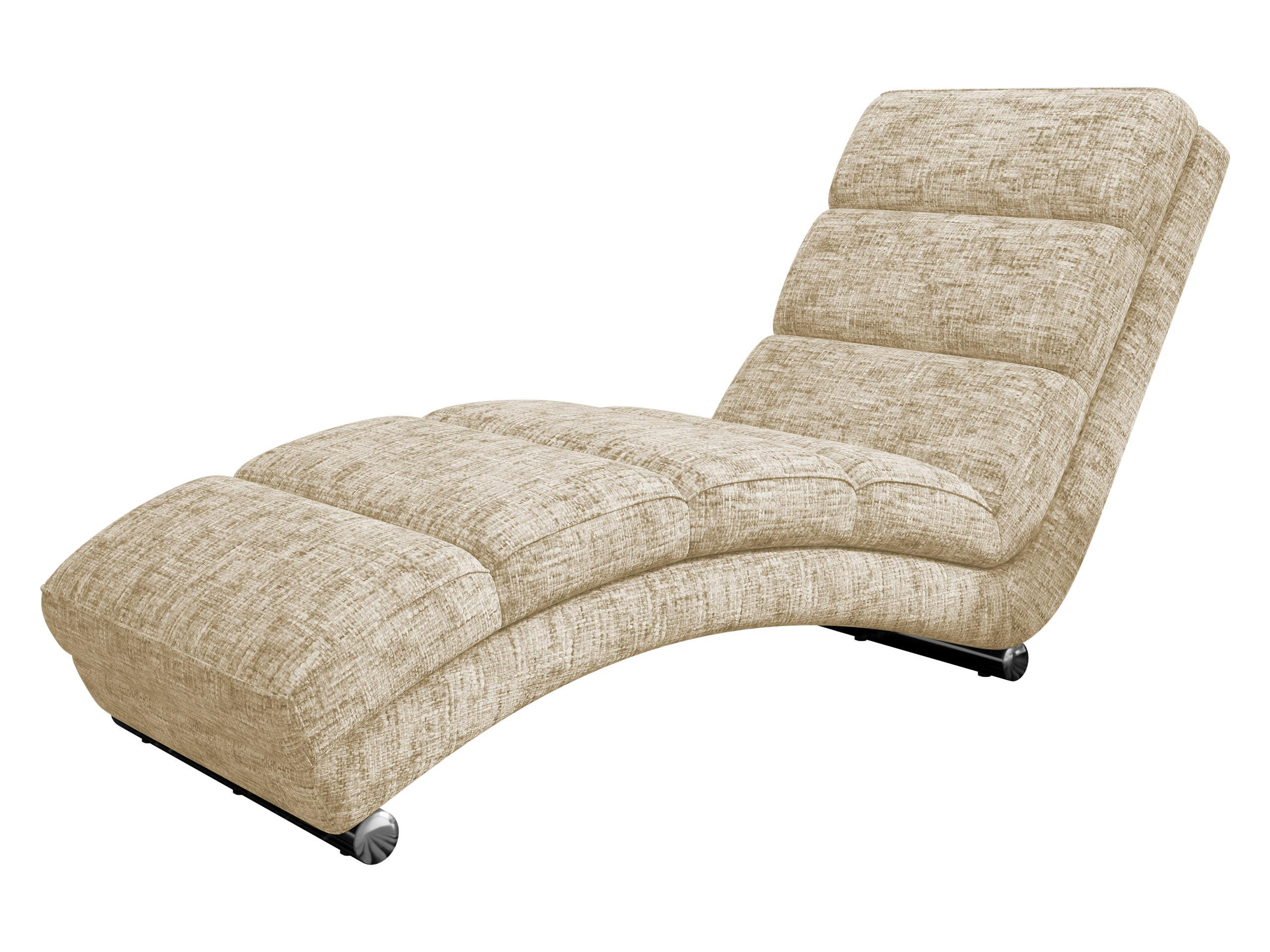 RELAXLIEGE Holiday Premium - Chromfarben/Beige, Holz/Textil (62/84/180cm) - MIRJAN24