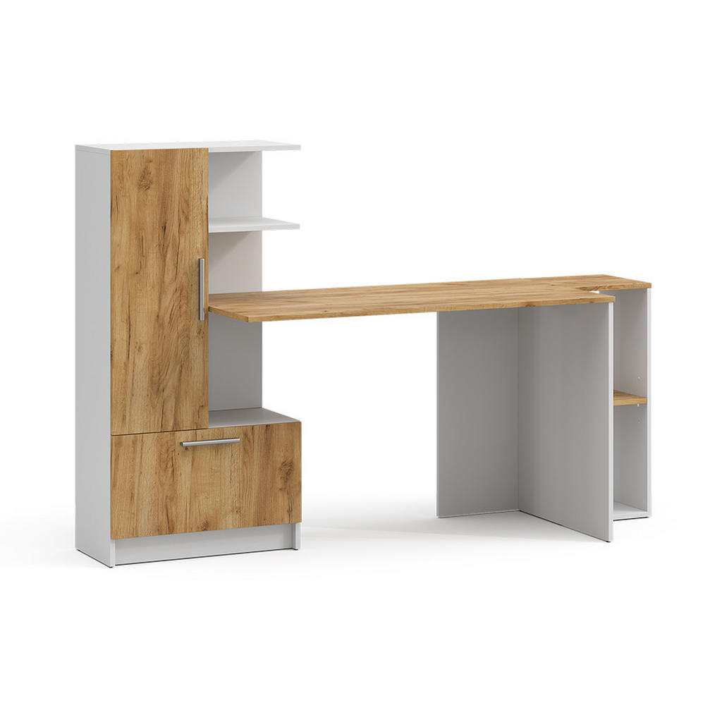 Vicco PSACÍ STŮL Tomy, Bílá/Zlatý mocný dub, 150 x 59 cm Sada 2 kusů