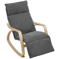 GUNGSTOL i polyester, mörkgrå - Cremefärgad/Svart, Björkträ/Träbaserade material (67/92/106cm) - HOMCOM