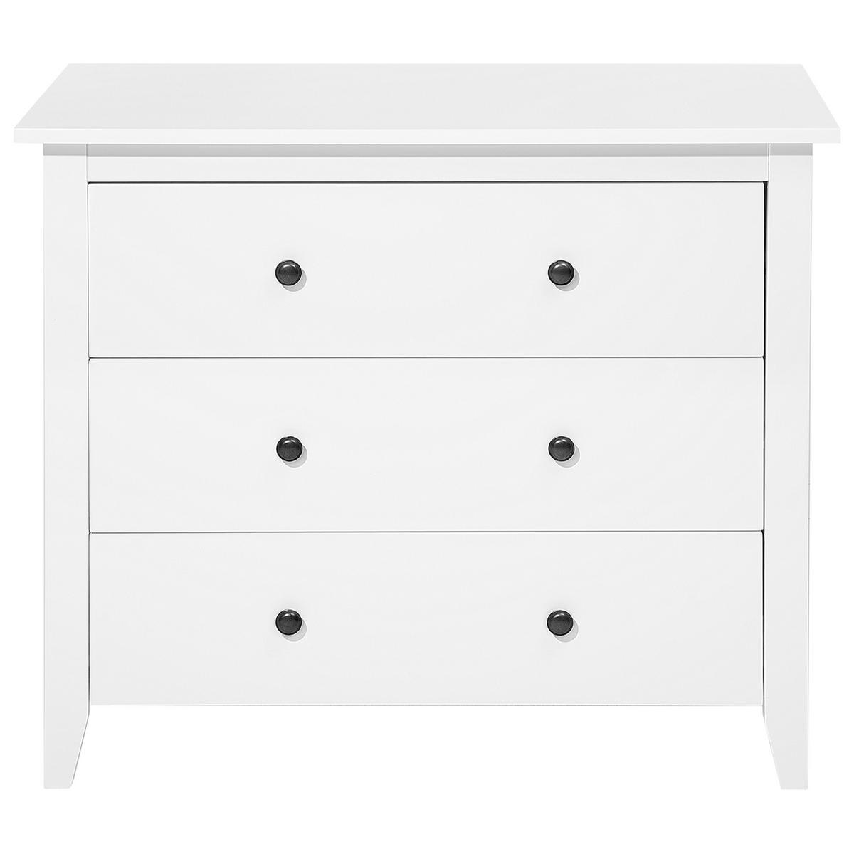KOMMODE 3 Schubladen weiß Torrance - Weiß, Holzwerkstoff (96/80/45cm) - Beliani