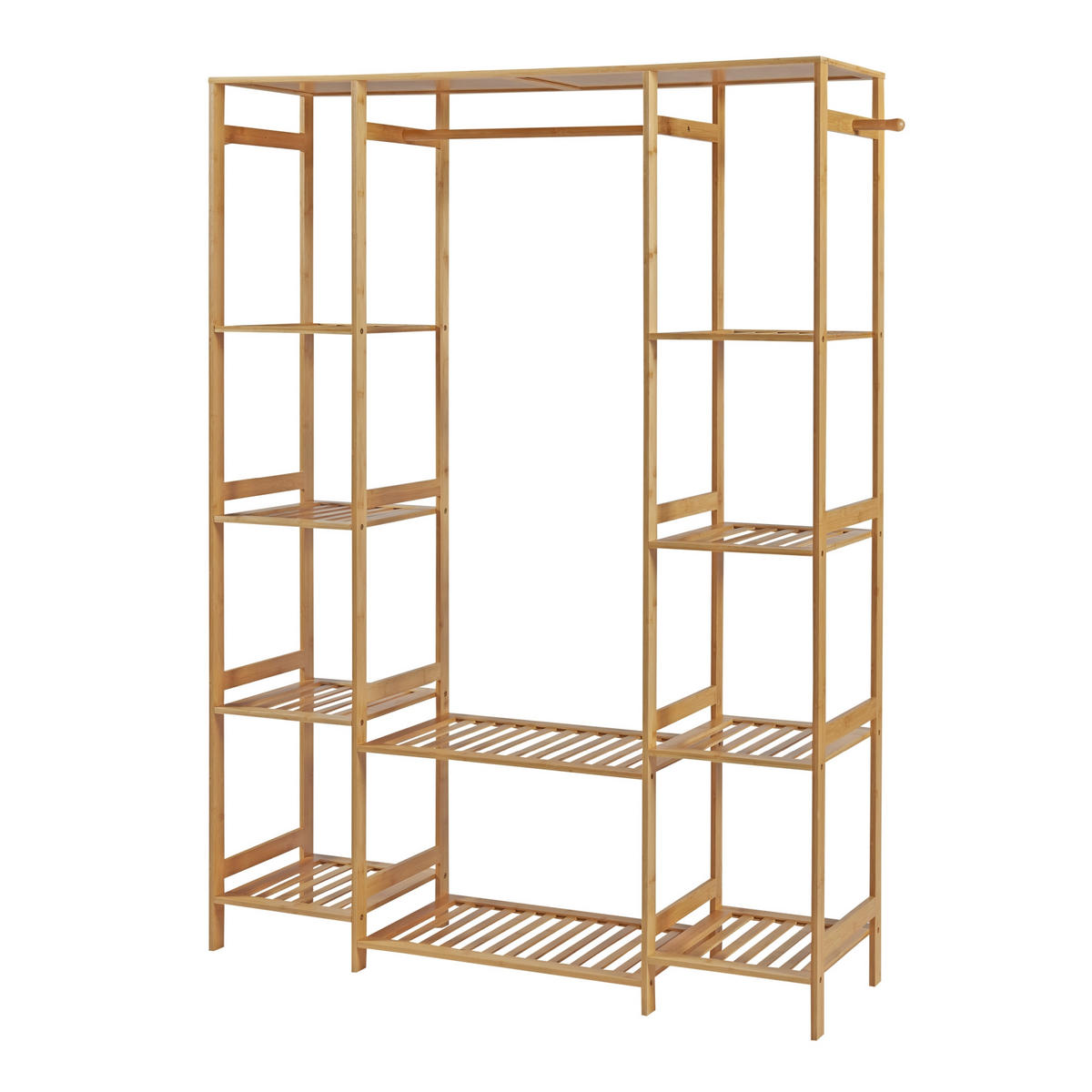 KLEIDERSTÄNDER Ilomantsi - Naturfarben, Holz (122/165/35cm) - [en.casa]