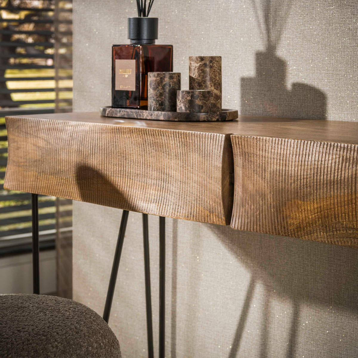 SCHMINKTISCH Ocean Beige 35/120/76 cm - Beige, Holz (35/120/76cm) - Hoyz Collection