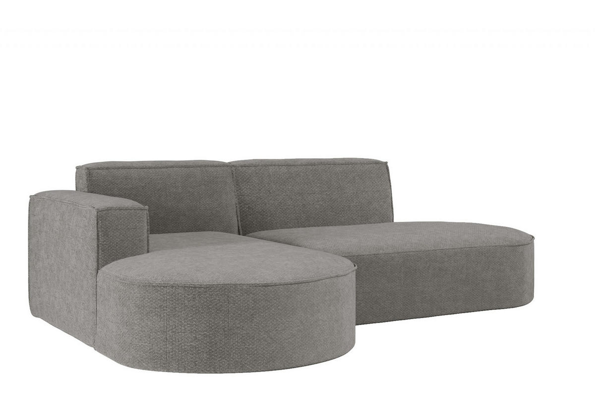 ECKSOFA L Form MODENA STUDIO Stoff Nordic Dunkelgrau Links - Dunkelgrau, Holz (165/236cm) - Kaiser Möbel
