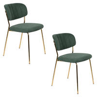 ESSZIMMERSTUHL Jolien Gold/ Dunkelgrün - 2 er Set - Grün, Textil (48/77/56cm) - Housecraft Living