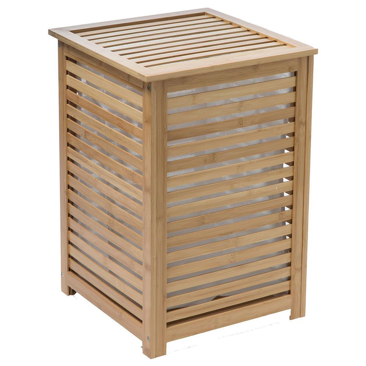WÄSCHEBOX Sicela, mit Einsatz, Bambus, Polyester, 58 cm - Braun, Holz (40/38/58cm) - 5five Simply Smart
