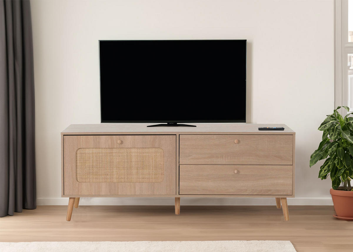 TV-RACK Eiche hell - Eiche Artisan, Holz (140/56/41cm) - MCW