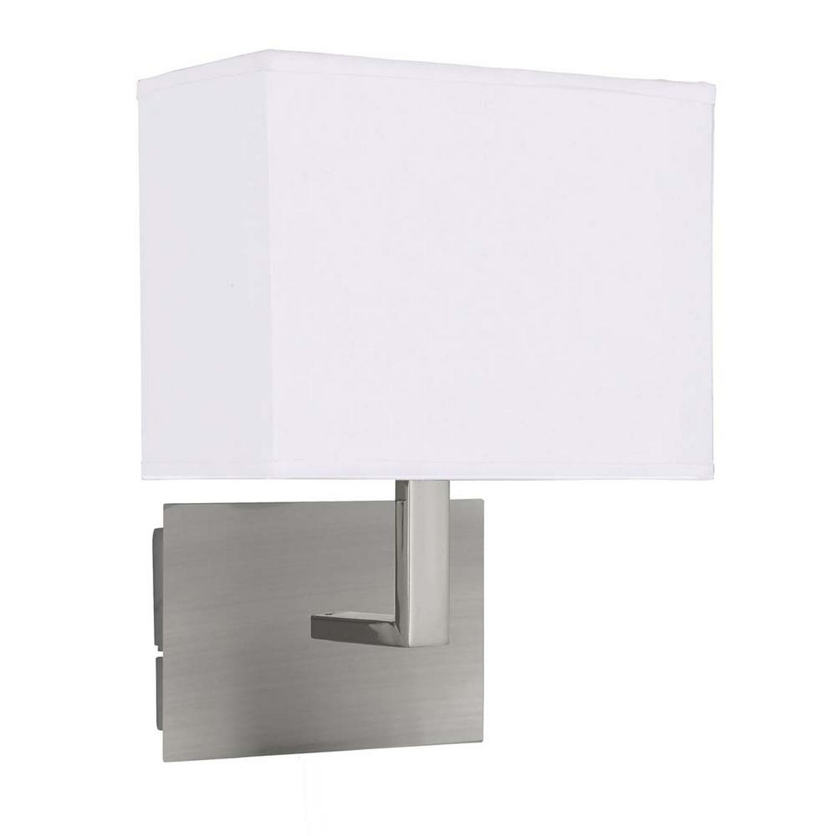 WANDLEUCHTE Nickel Matt Silber - Silberfarben, Metall (20/25.5/14cm)