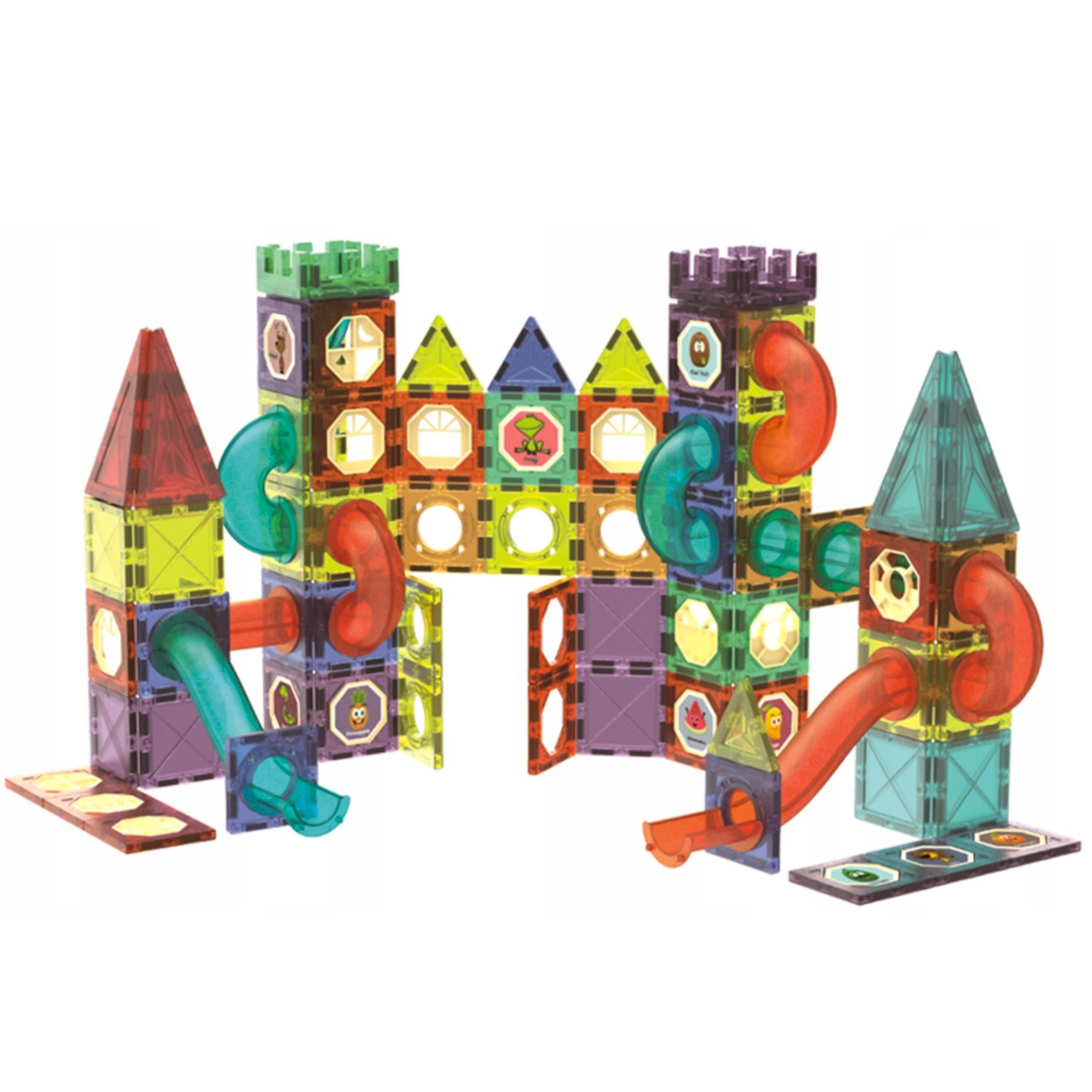 MAGNETISCHE BAUSTEINE 110 Teile - Dunkelbraun/Multicolor, Kunststoff (5/5cm) - KRUMAD