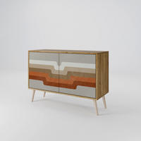 SIDEBOARD PECULIAR TRAIL, Eicheneffekt, 111x42x77,5 cm, 2 Türen - Eichefarben/Buchefarben, Holzwerkstoff/Buchenholz (111/77.5/42cm) - SpaceRebels