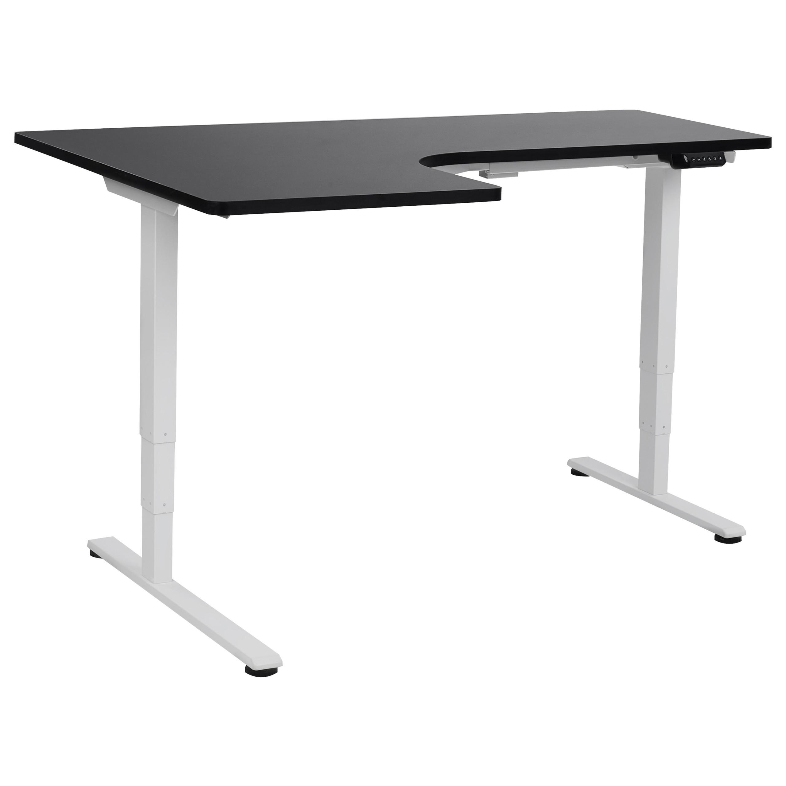 Beliani Eckschreibtisch Schwarz, Weiß 160x60x109 cm