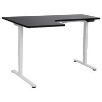 ECKSCHREIBTISCH elektrisch höhenverstellbar 160/109 cm Schwarz/Weiß linksseitig Destines - Schwarz/Weiß, Holzwerkstoff/Metall (109/160/60cm) - Beliani