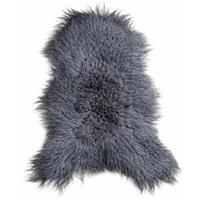 LAMMFELL Island Langhaar natur lockig weich Premium Silber Grau ca. 115 cm - Grau, Fell (65/115cm) - Provellus