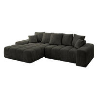 ECKSOFA Ottomane Links ENSI-L - 267x164x88 cm Schwarz - Schwarz, Holzwerkstoff/Kunststoff (267/164cm) - ALTDECOR